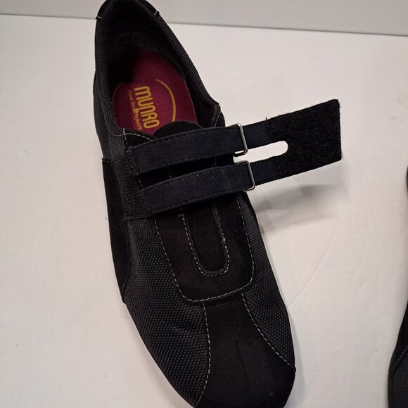 MUNRO Womens 8.5W Wide Joliet Black Comfort Shoes Sneaker Suede Arch Support USA - Picture 3 of 14